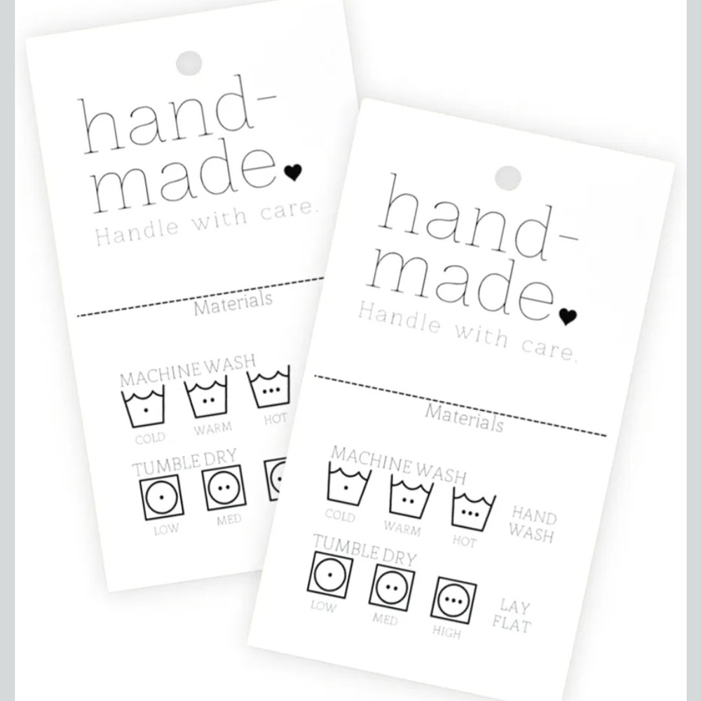 Handmade Care Instruction Tags Pack Of 10